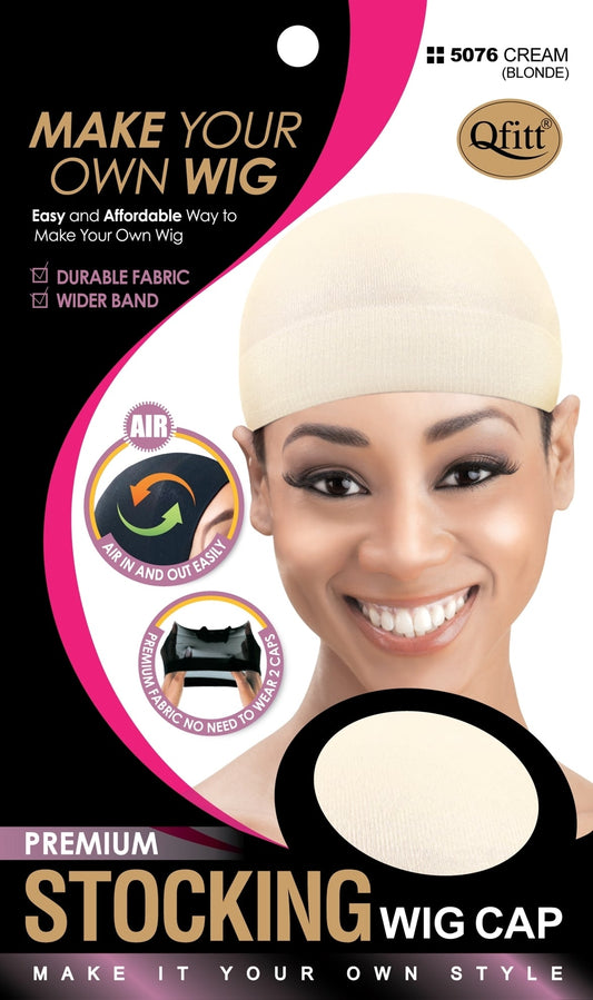 Qfitt Premium Stocking Wig Cap #5076 Cream