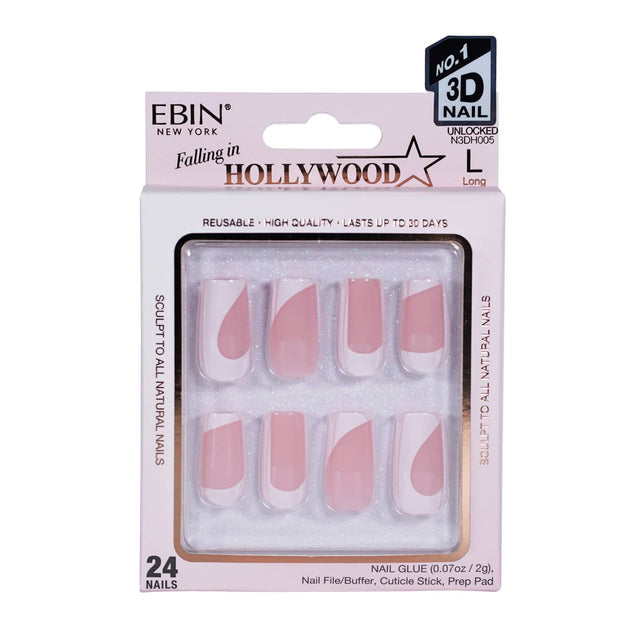 EBIN Press-On Nails Falling in Hollywood - Unlocked Long #NN3DH005