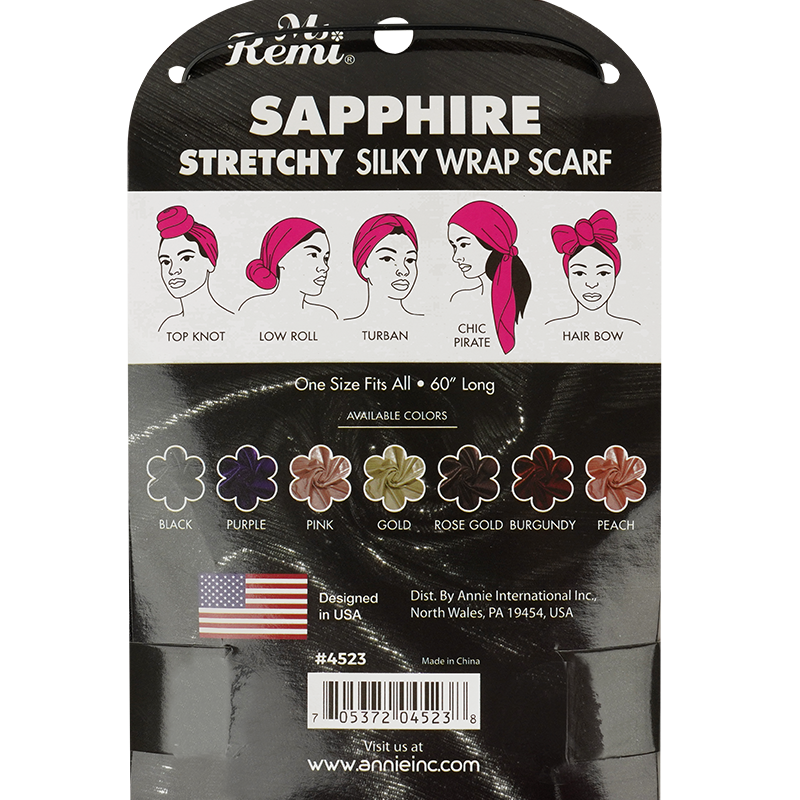Ms. Remi Sapphire Stretchy Silky Wrap Scarf #4523