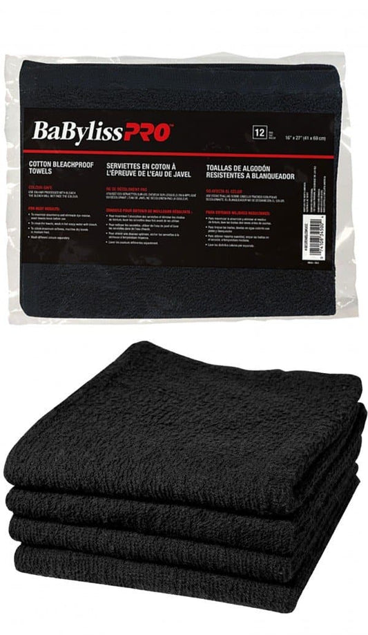 Babyliss Pro Cotton Bleach-proof Towels - Black - Beautiful Black Hair