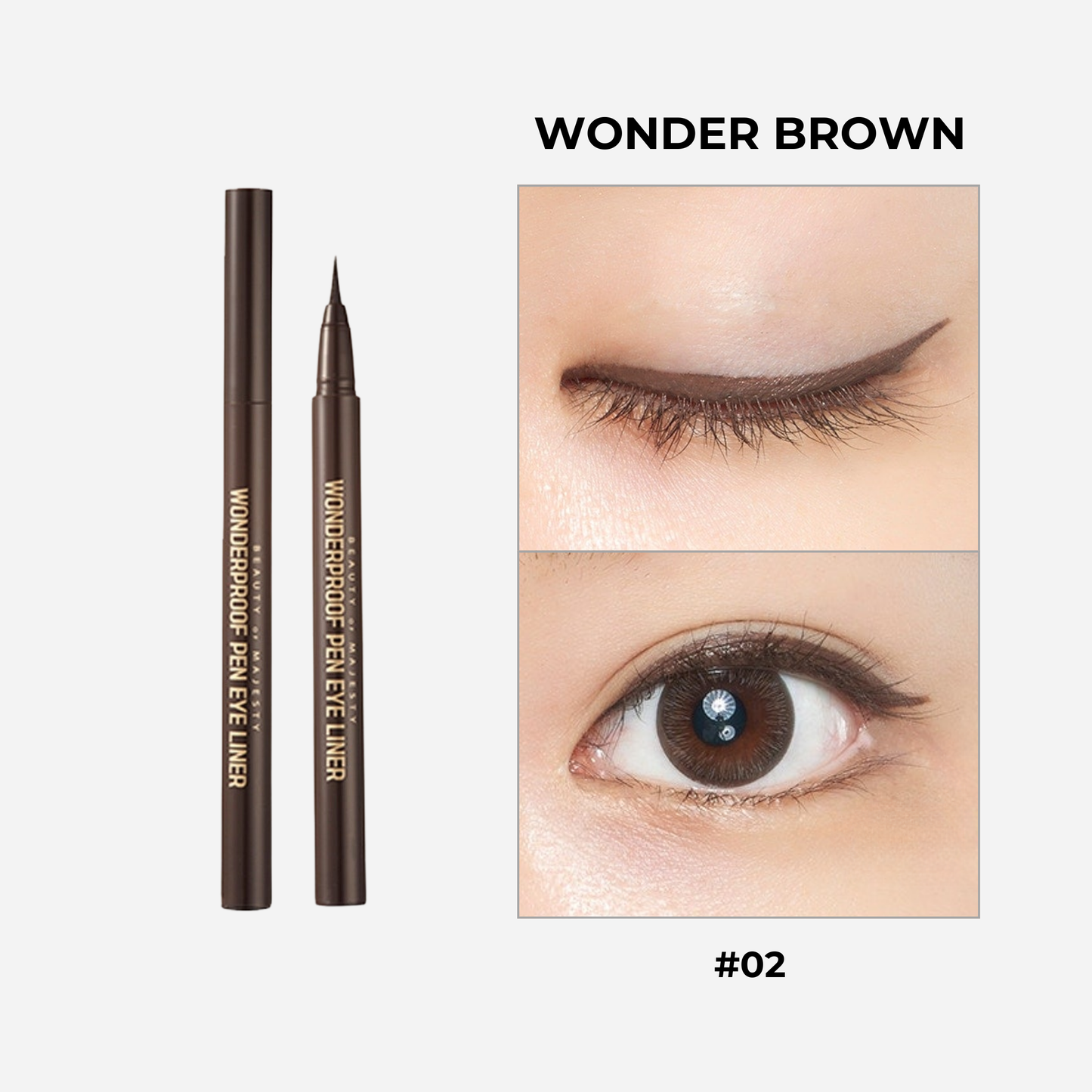 B.O.M Wonderproof Pen Eye Liner - Wonder Brown