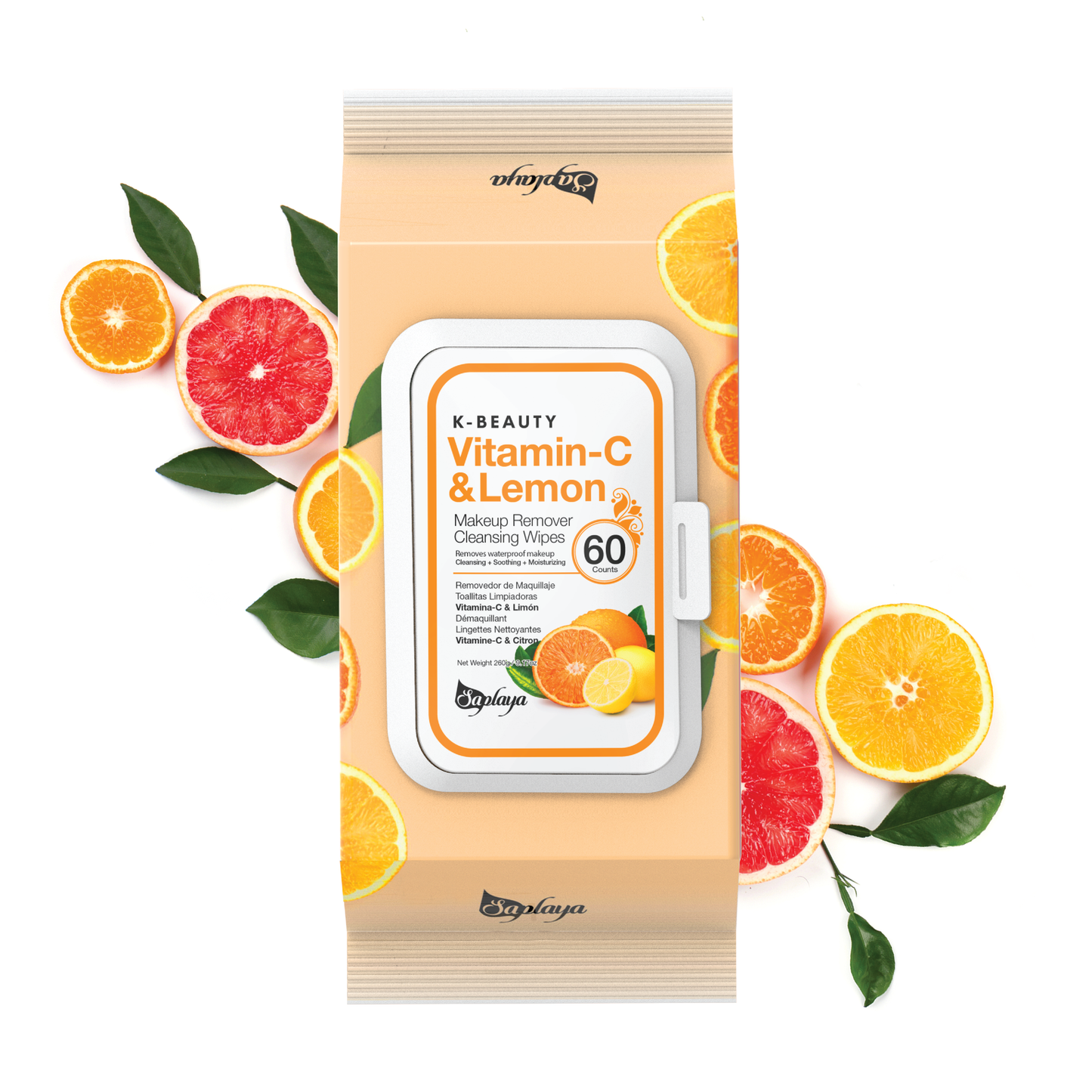 Saplaya Makeup Remover Cleansing Wipes - Vitamin C & Lemon