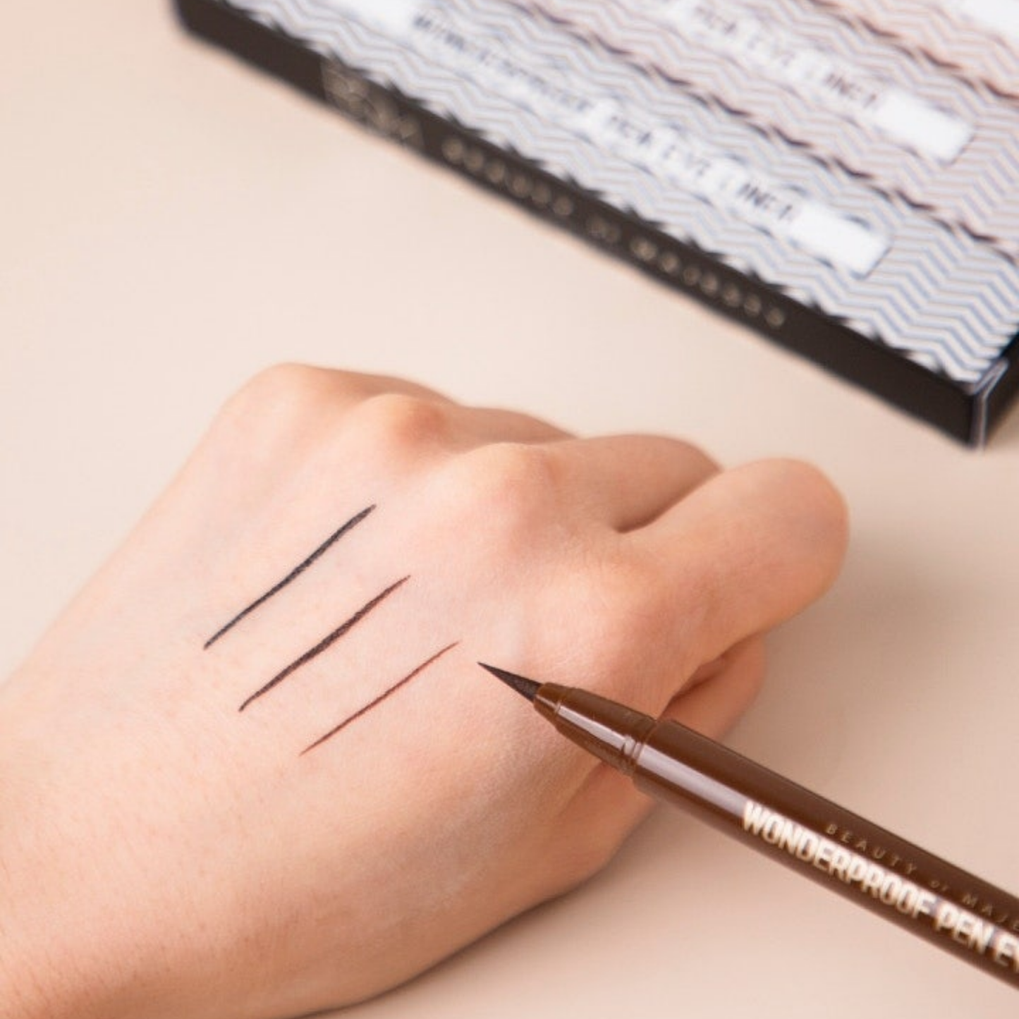 B.O.M Wonderproof Pen Eye Liner Swatch