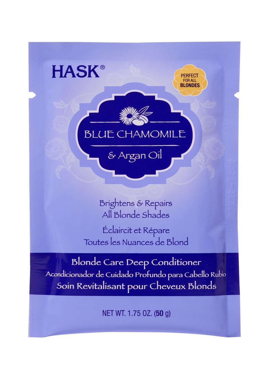 Hask Blue Chamomile & Argan Oil Blonde Care Deep Conditioner - Beautiful Black Hair