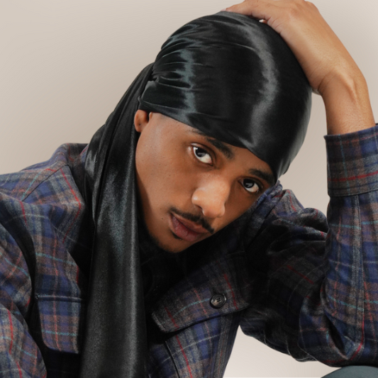 Broadus Collection Headwrap Scarf 36"X36" - Black