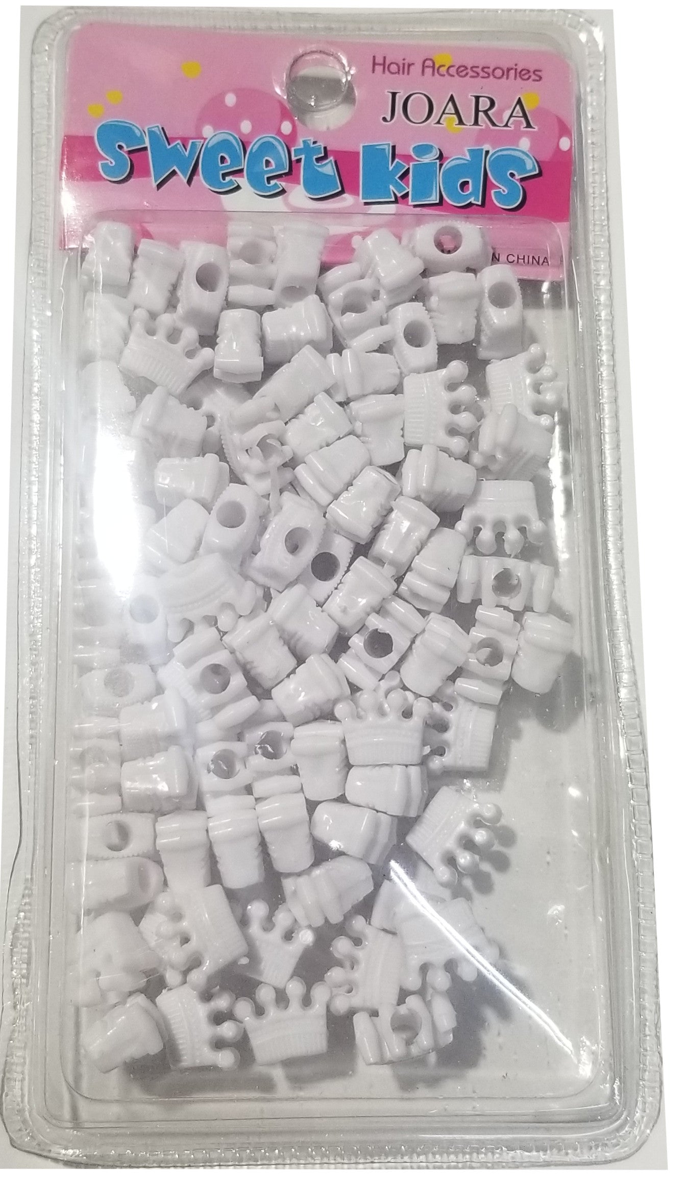 Sweet Kids Hair Beads - White Crowns #1658