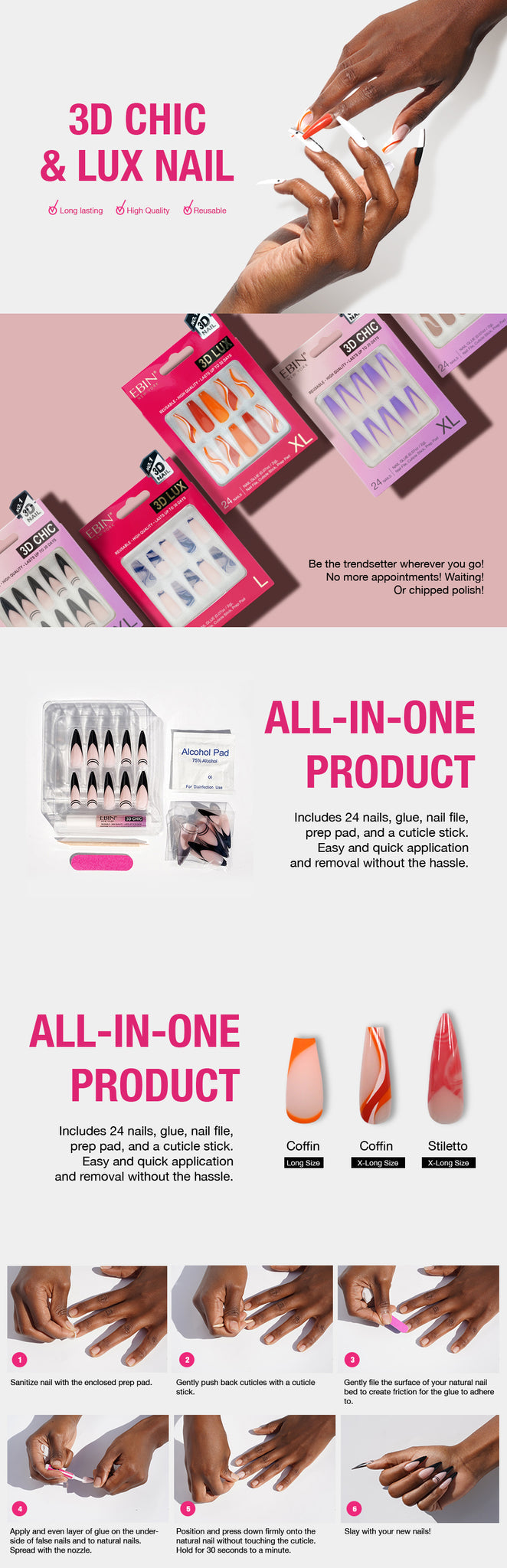 EBIN 3D Nail Chic - Edgy