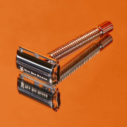 Van Der Hagen Traditional Long Handle 110mm Safety Razor - Chrome