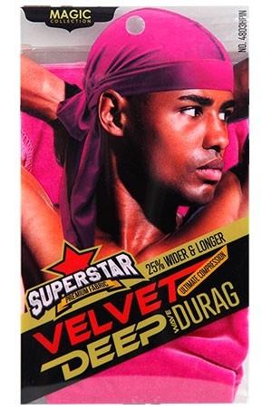Magic Collection Velvet Deep Wave Durag #4804 Hot Pink - Deluxe Beauty Supply