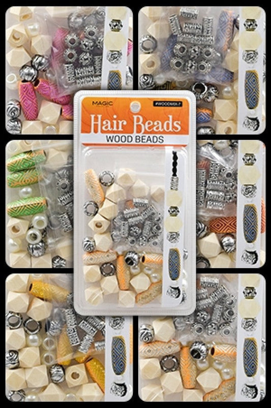 Magic Collection Hair Beads Wood Beads - #WOODMIX7