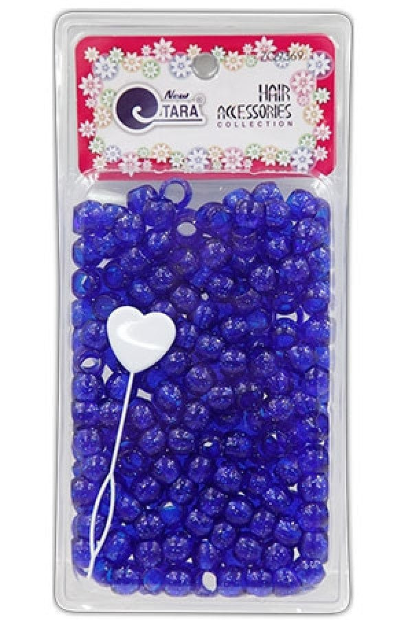 Tara Hair Beads - Blue Crystal w/ Silver Glitter Jumbo Pack #9369 - Beautiful Black Hair