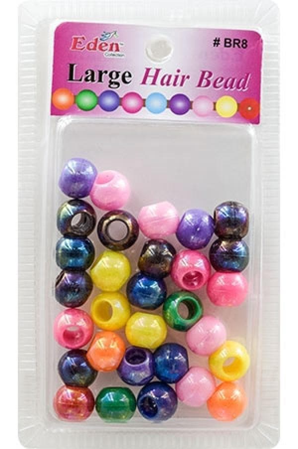 Eden Large Hair Beads - Assorted #BR8AAB - Deluxe Beauty Supply