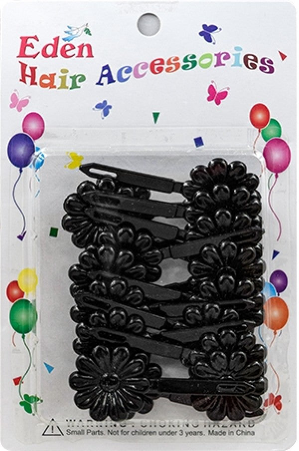 Eden Hair Barrettes - Flowers Black #FB-B - Dollar Deals