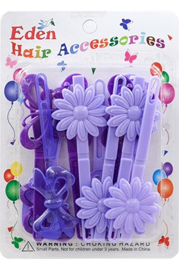 Eden Hair Barrettes - Jumbo Flowers Purple Tone #JB-PUR6 - Dollar Deals