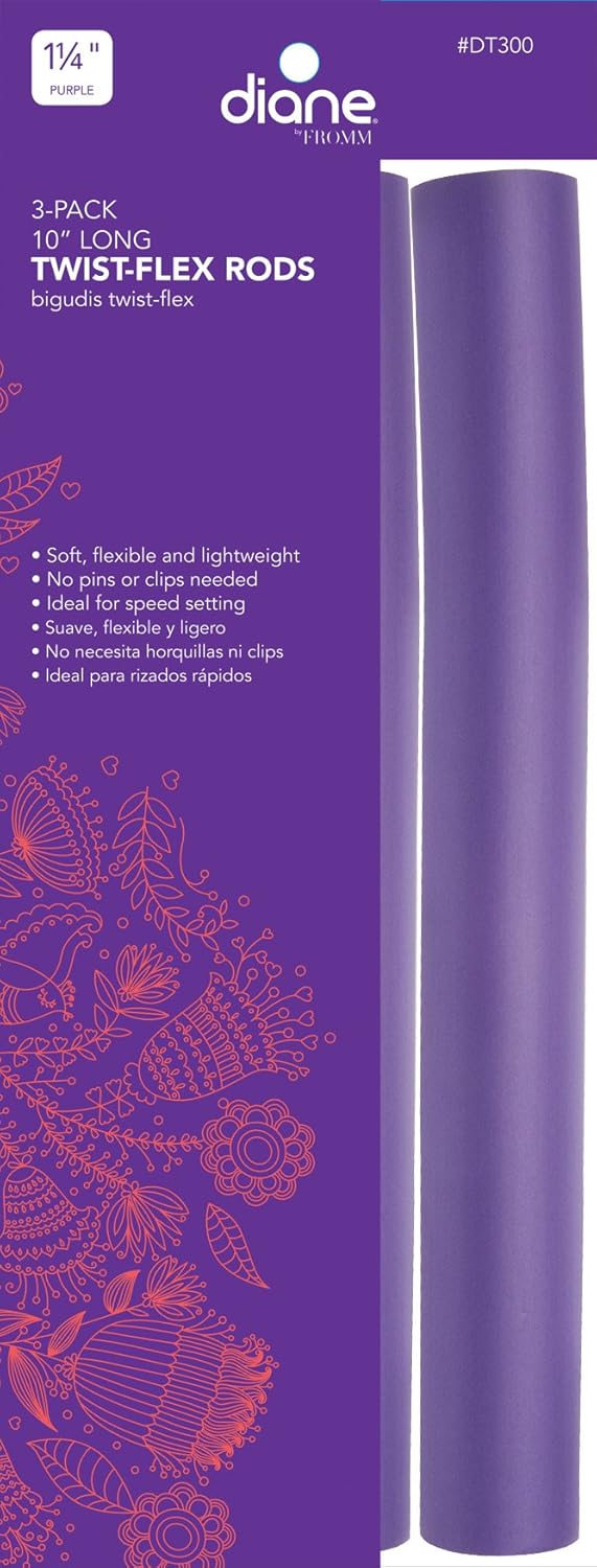 Diane XL Twist Flex Rods (10" x 1-1/4") Purple - 3 Pack - Dollar Deals