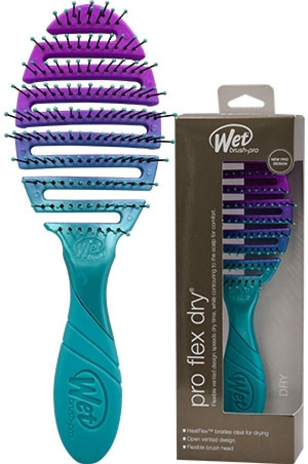 Wet Brush Pro Flex Dry Brush - Teal Ombre - Beautiful Black Hair