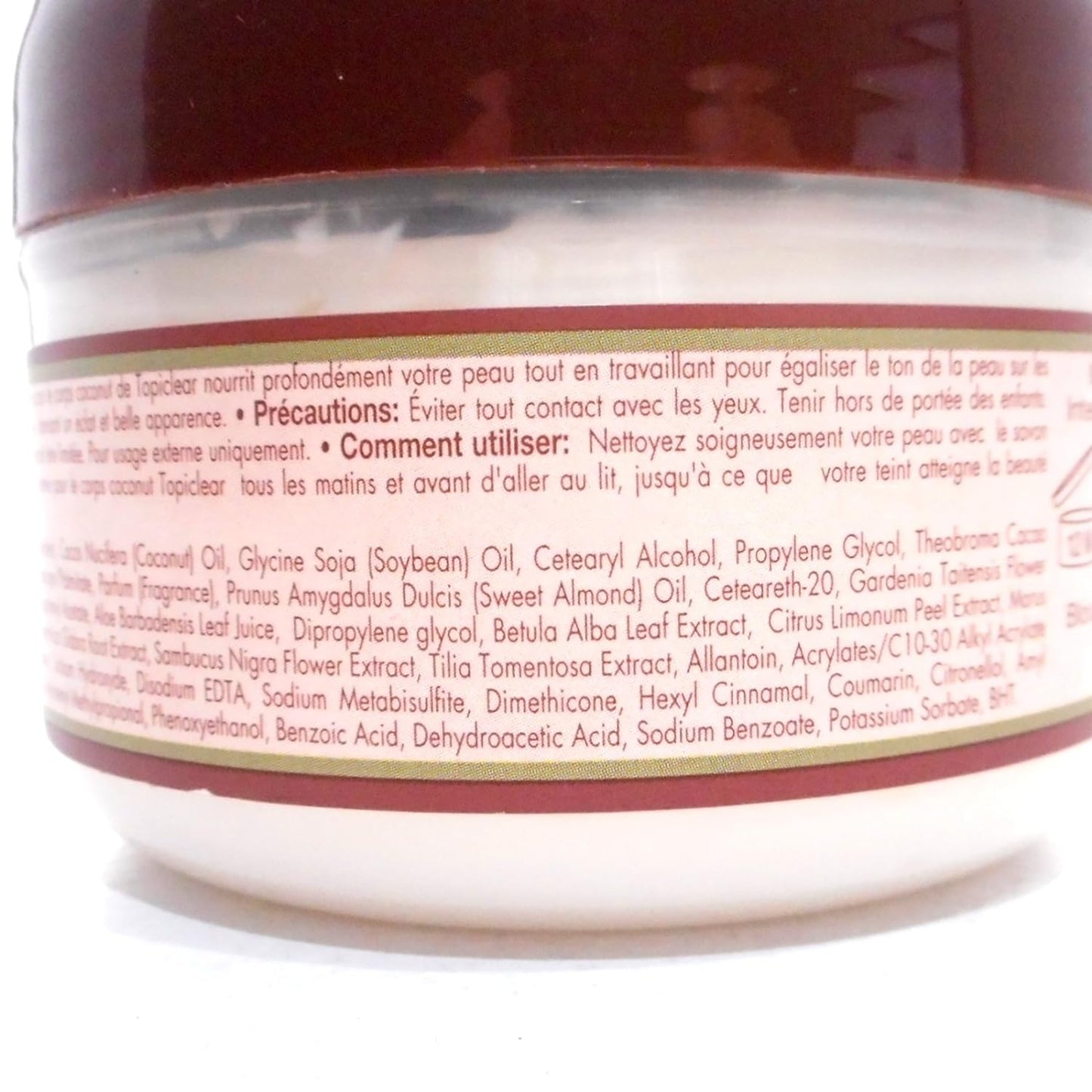 Topiclear Coconut Skin Tone Body Cream