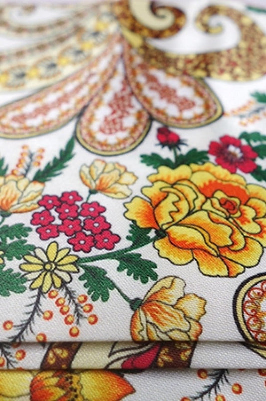 Touch Down Edge Scarf - Oriental Flower #1