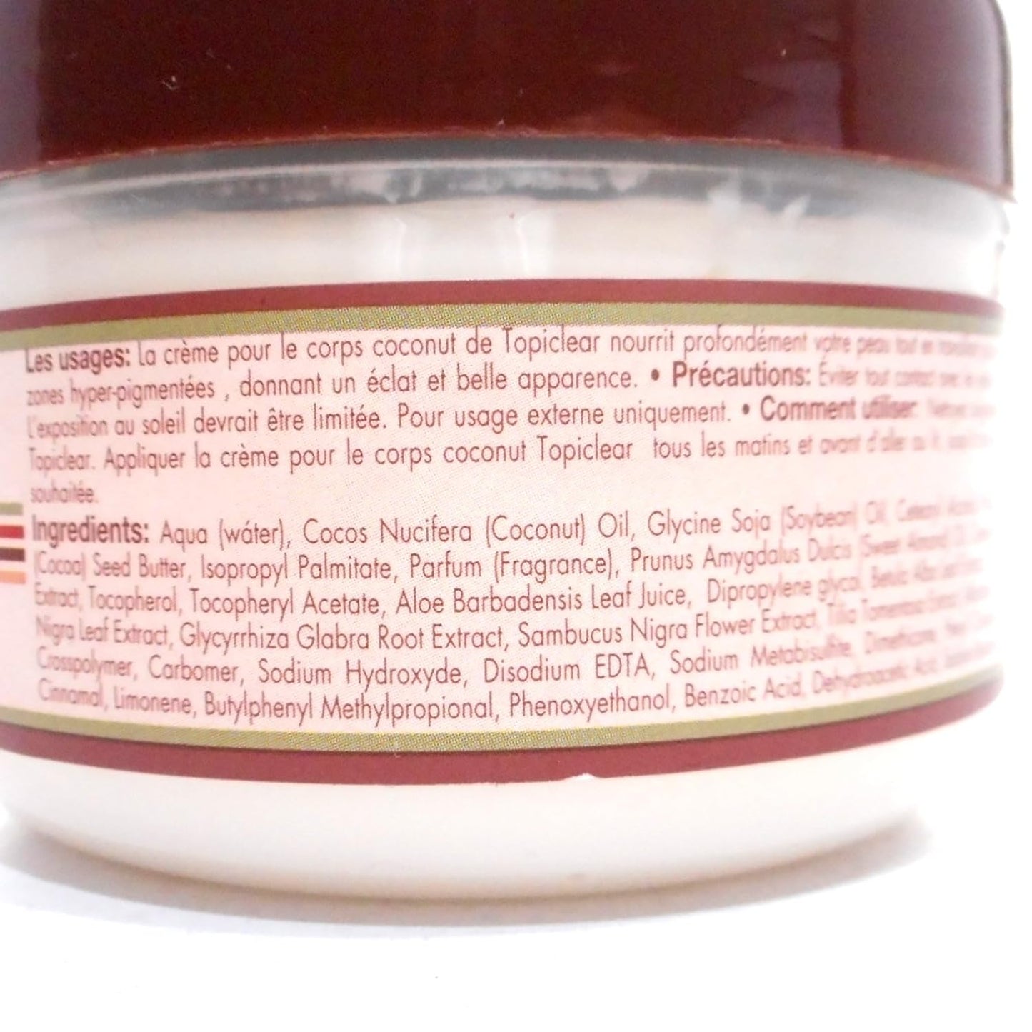 Topiclear Coconut Skin Tone Body Cream