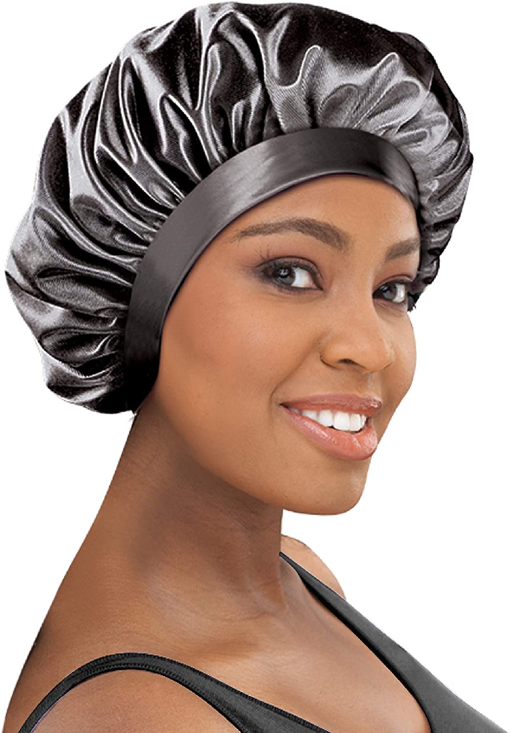 Stay On Satin Smooth Edge Bonnet - Style 600 Black