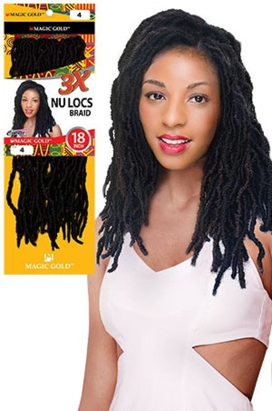 Magic Gold 3x Nu Locs Braid 18" - Beautiful Black Hair