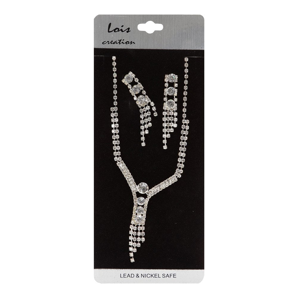 Necklace & Earring Set #263 Silver