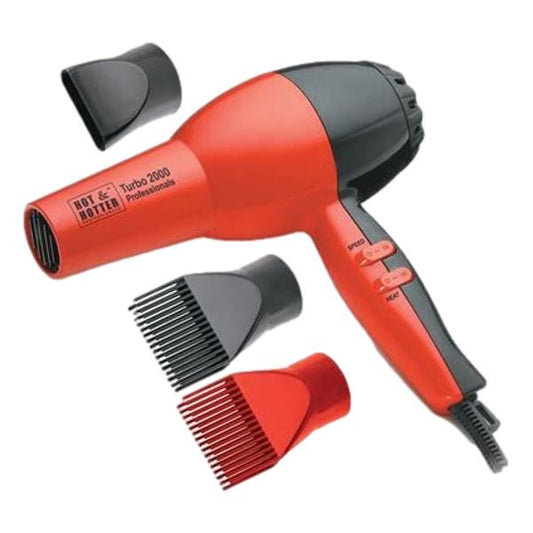 Hot & Hotter Turbo 1875 AC Hair Dryer Red & Black #5830