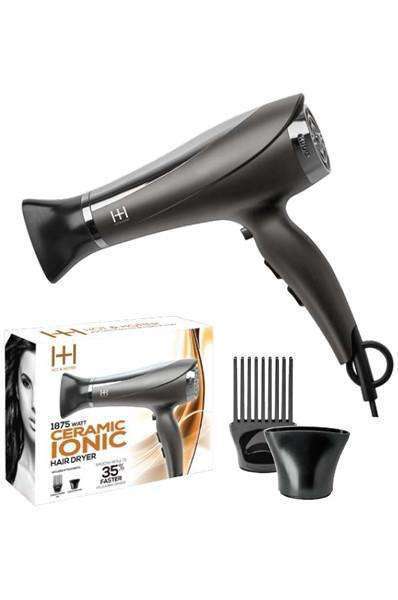 Hot & Hotter 1875W Ceramic Ionic Hair Dryer #5903 - Beautiful Black Hair