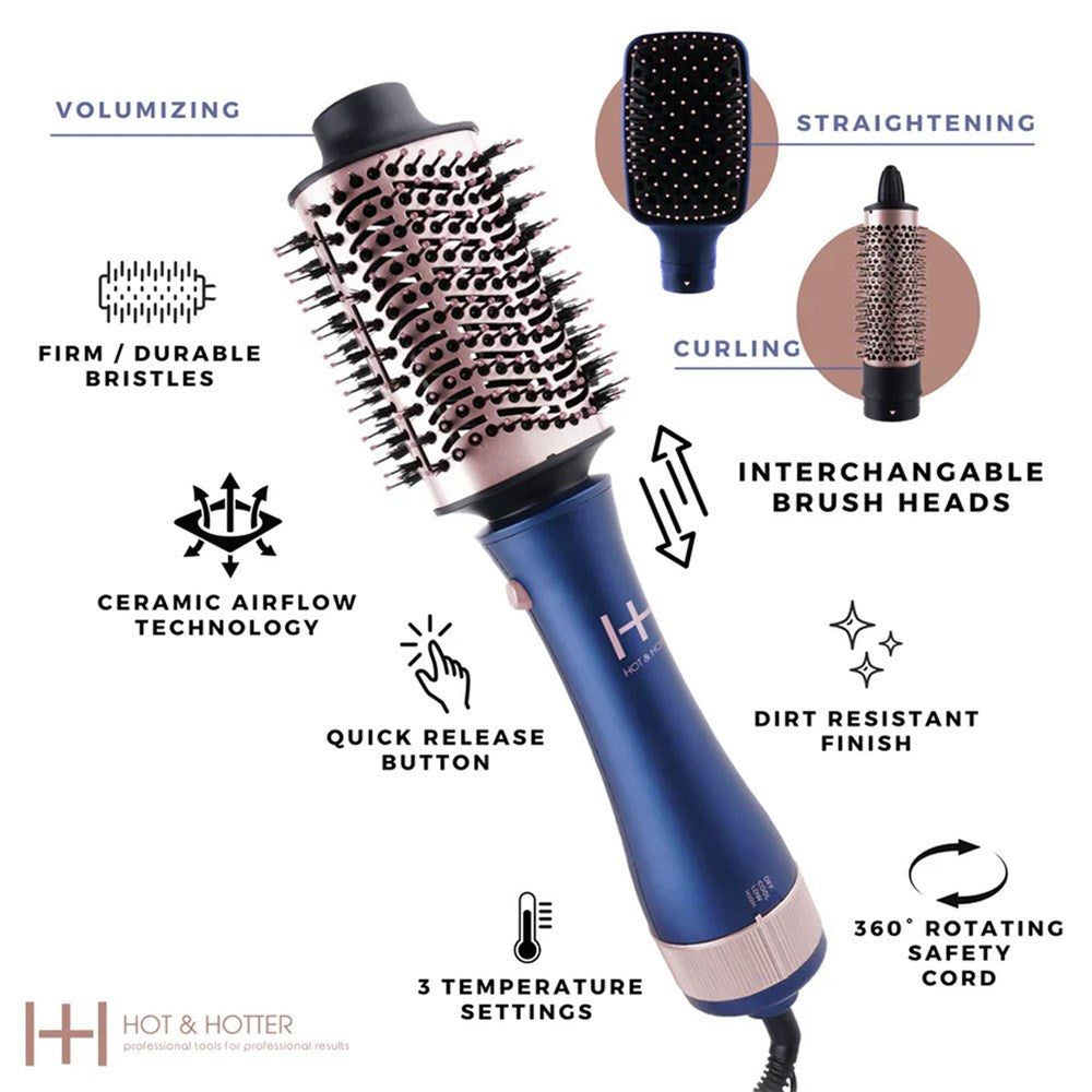 Hot & Hotter All-In-One Interchangeable Hair Dryer Brush #5913