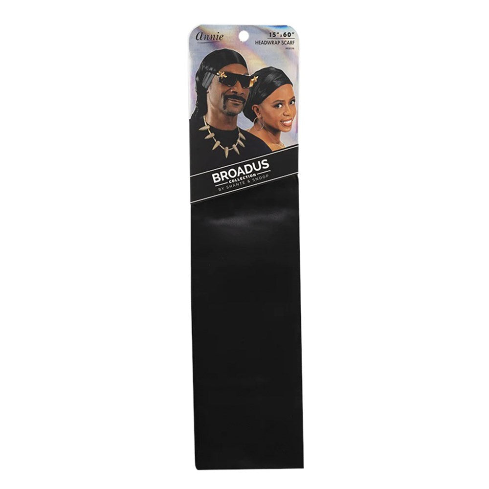 Broadus Collection Headwrap Scarf 60"X15" - Black