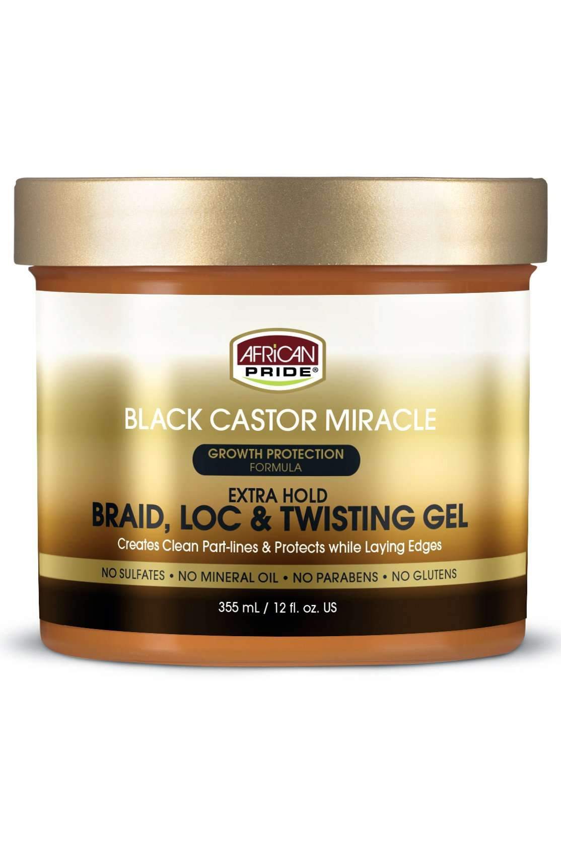 African Pride Black Castor Miracle Extra Hold Braid, Loc & Twist Gel - Beautiful Black Hair