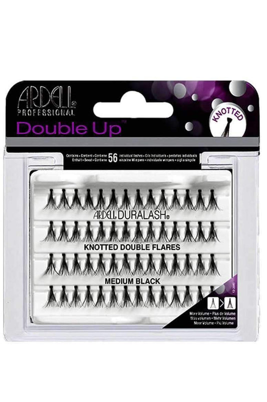 Ardell Double Up Individual Lashes - Knotted Double Flares Medium Black - Beautiful Black Hair