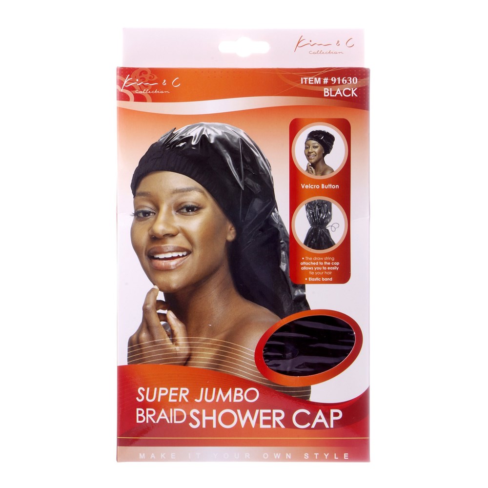 Super Jumbo Braid Shower Cap #91630 Black