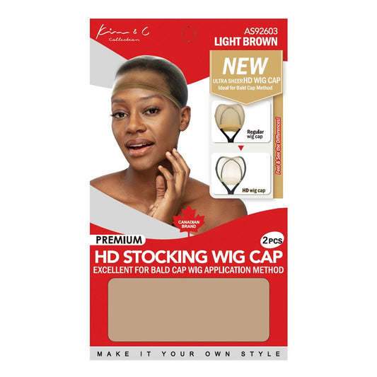 Premium HD Stocking Wig Cap 2pc #92603 Light Brown