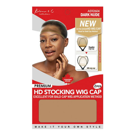 Premium Ultra Sheer HD Stocking Wig Cap 2pc #92604 Dark Nude