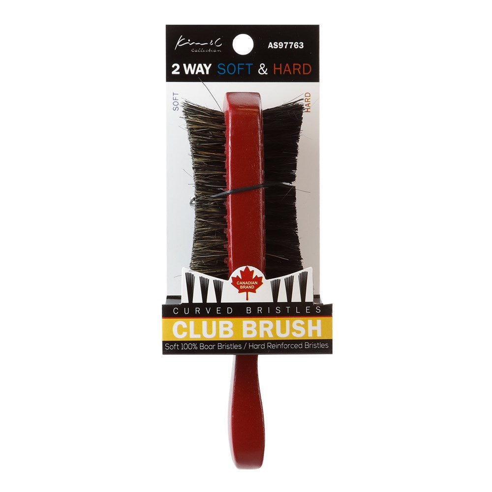 2 Way Soft & Hard Curved Bristle Brush - Club Brush #97763