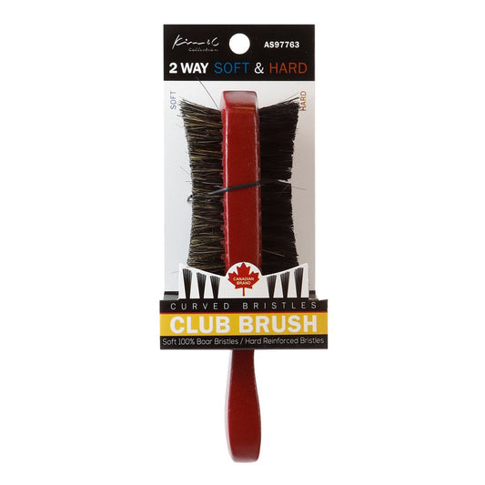 2 Way Soft & Hard Curved Bristle Brush - Club Brush #97763