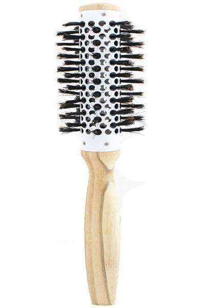 Ceramic Thermal Bamboo Boar Brush 1.2" - Beautiful Black Hair