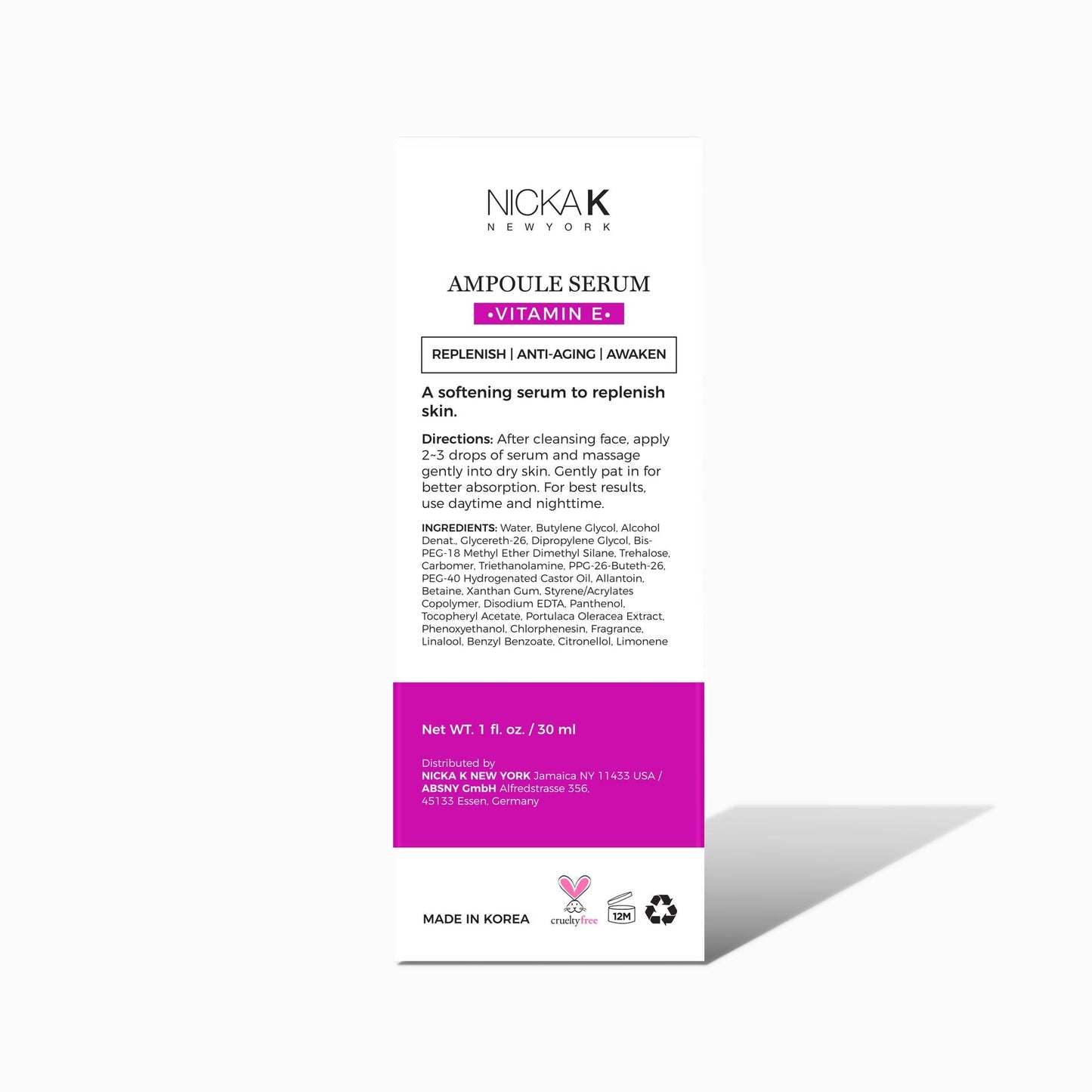 Nicka K Replenish Facial Serum - Vitamin E
