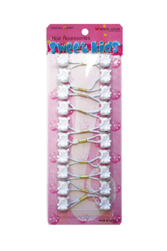 Sweet Kids Hair Baubles - Bear #BR1 White