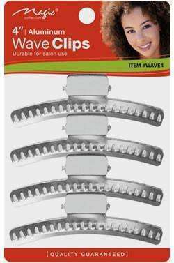 Magic Collection 4" Aluminum Wave Clips - Beautiful Black Hair