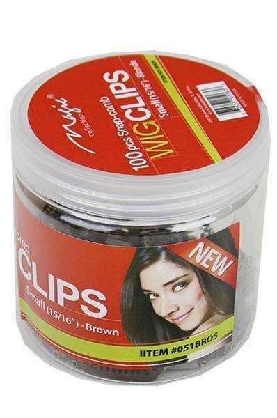 Magic Collection 100 Snap Comb Wig Clips Small 15/16" - Brown - Beautiful Black Hair