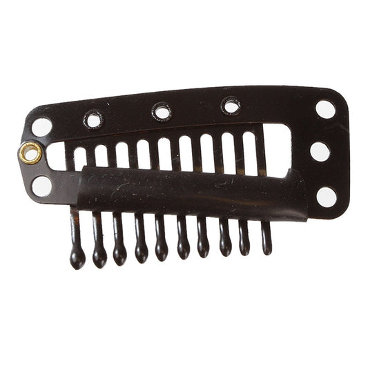 Magic Collection 12pcs Snap Comb Wig Clips - Large Black #052BLAL