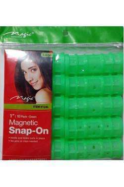 Magic Collection Large Snap On Magnetic Rollers 1" - Beautiful Black Hair