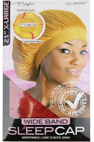 Magic Collection Wide Band Sleep Cap Extra Large #2193AST Assorted - Beautiful Black Hair