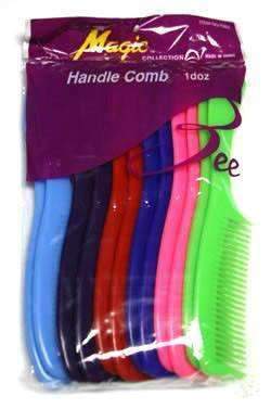 12 Pack Handle Combs - Assorted - Beautiful Black Hair