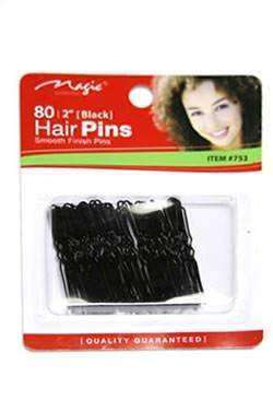 Magic Collection Hair Pins 2" #753 Black - Beautiful Black Hair