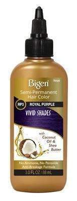 Bigen Vivid Shades Semi Permanent Hair Color - RP3 Royal Purple - Beautiful Black Hair