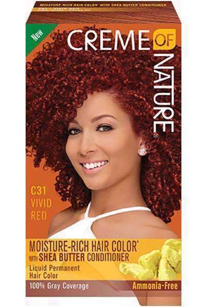 Creme Of Nature Moisture-Rich Hair Color - C31 Vivid Red - Beautiful Black Hair