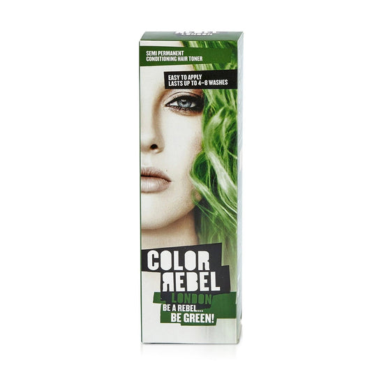Color Rebel London Semi-Permanent Conditioning Hair Toner - Be Green - Beautiful Black Hair